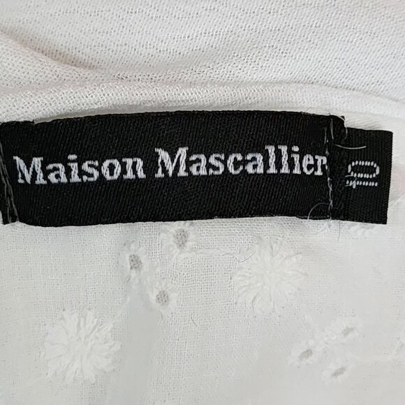 Maison Mascallier White Sheer Eyelet Babydoll Tunic - Picture 8 of 9